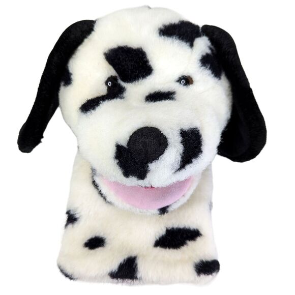 Vintage A&A Aurora Dalmatian Hand Puppet Plush Spots Brown Eyes Floppy Ears 10" - Picture 9 of 9